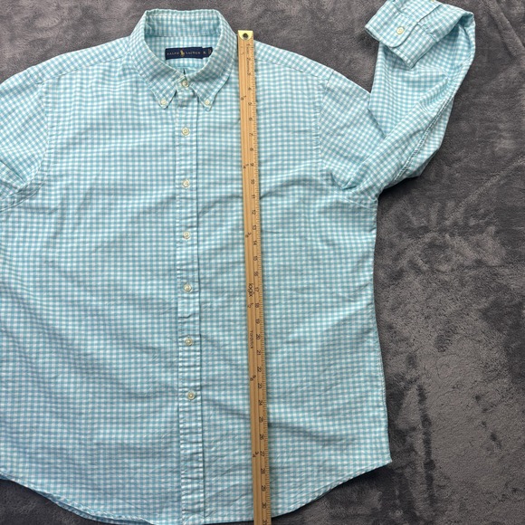 Ralph Lauren Shirt Mens XL Blue White Check Button Down Long Sleeve Flesh Pony - Picture 8 of 11